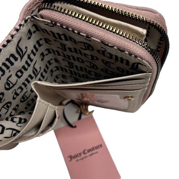 Juicy Couture Deboss Dusty Blush Semi Charmed Multicompartment Bifold Wallet - Picture 4 of 11